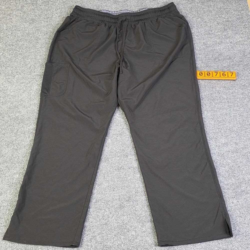 Black Scrubstar scrub pants in 2XL. Polyester & spandex blend.